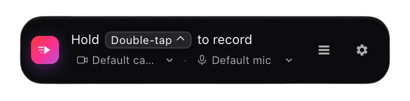 Hyperclip floating recording HUD